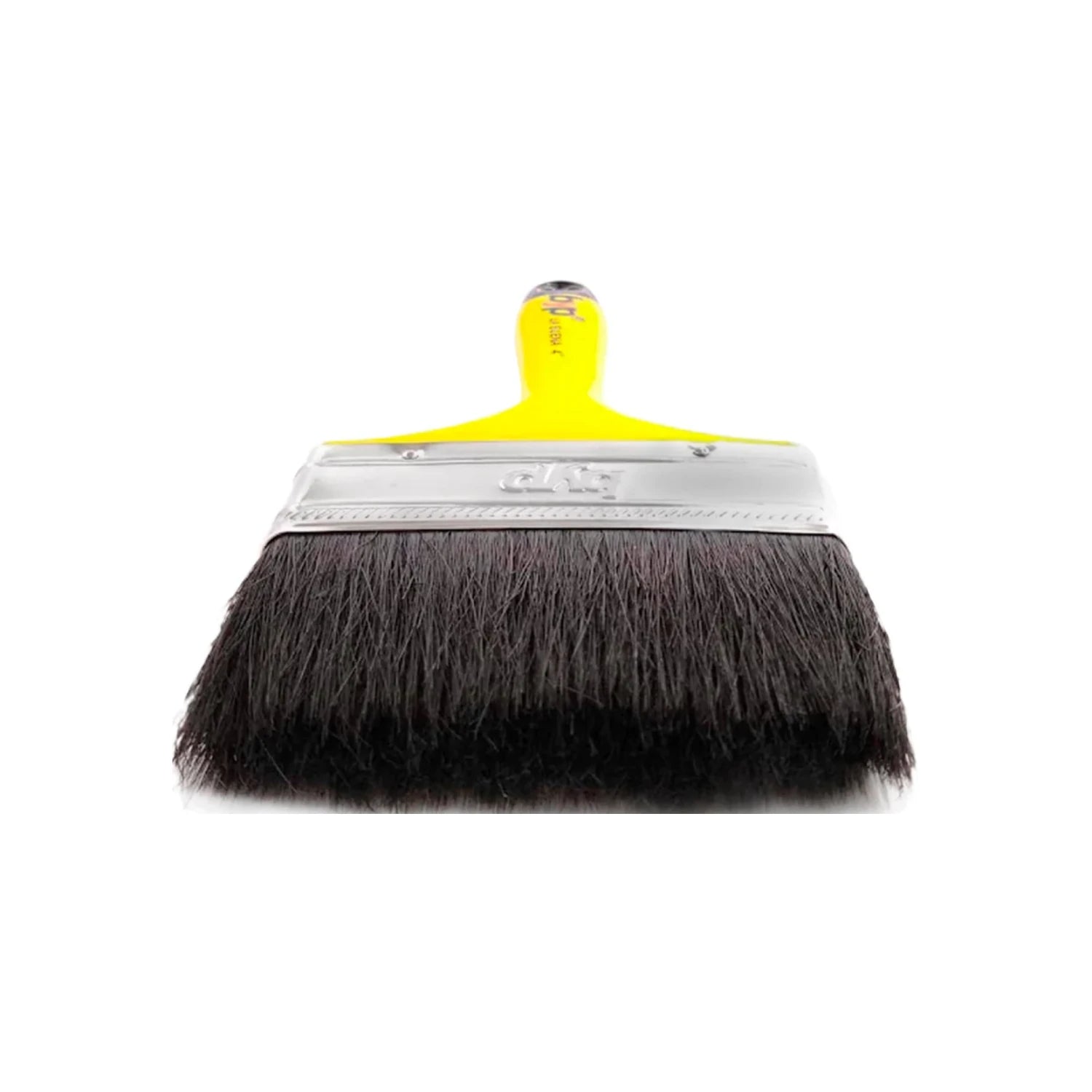 Brocha de pintura plana Byp Ultra 4 pulgadas, mango amarillo, cerdas sintéticas
