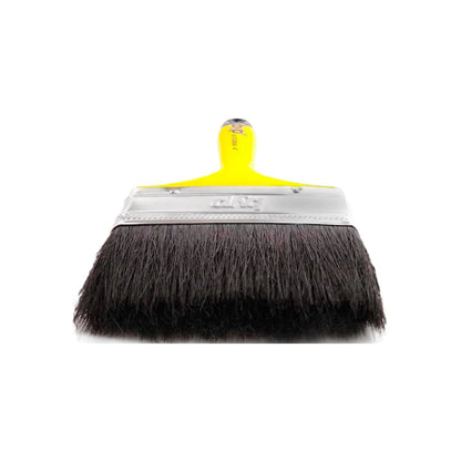 Brocha de pintura plana Byp Ultra 4 pulgadas, mango amarillo, cerdas sintéticas