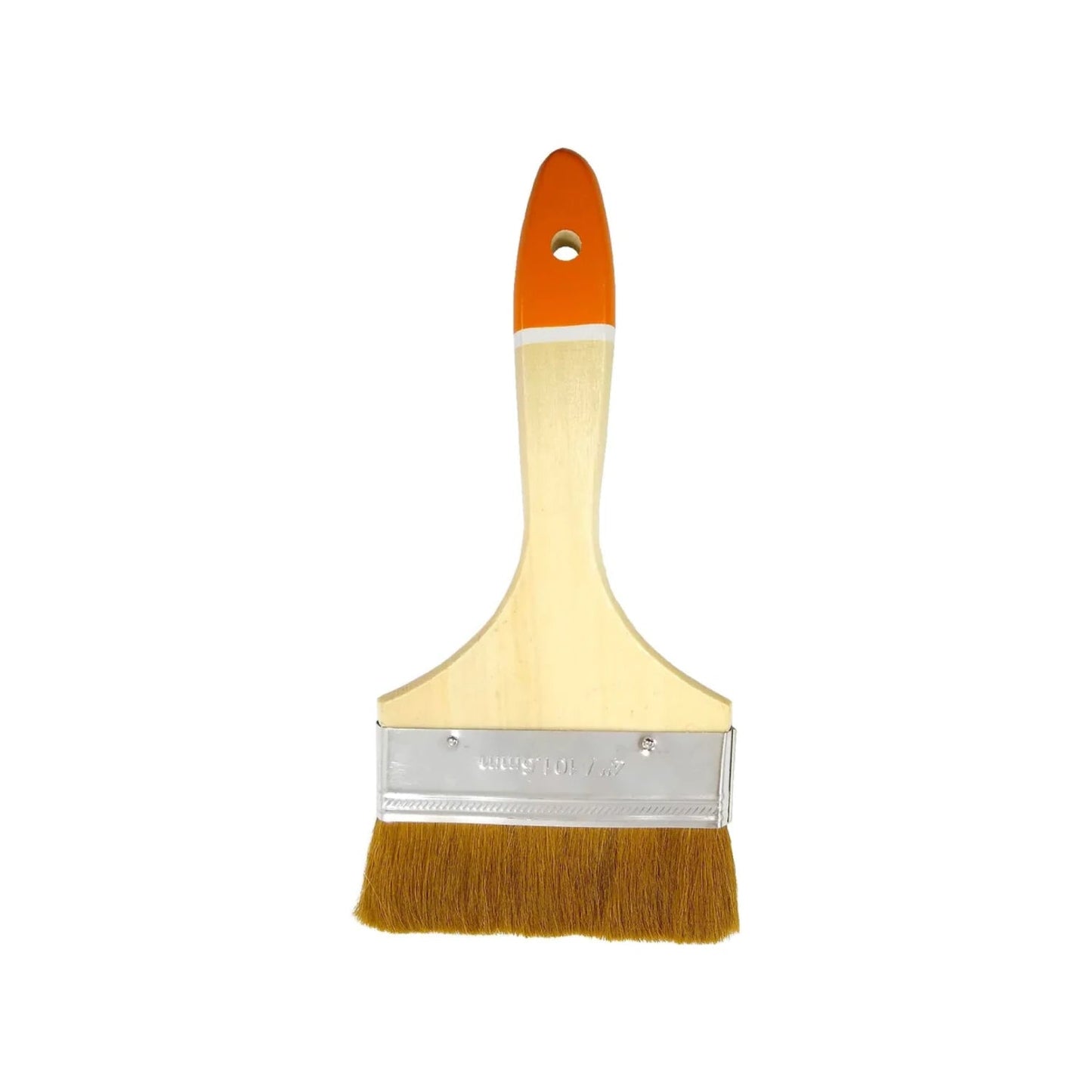 Brocha de pintura 4 pulgadas con mango de madera naranja y cerdas camel para uso general