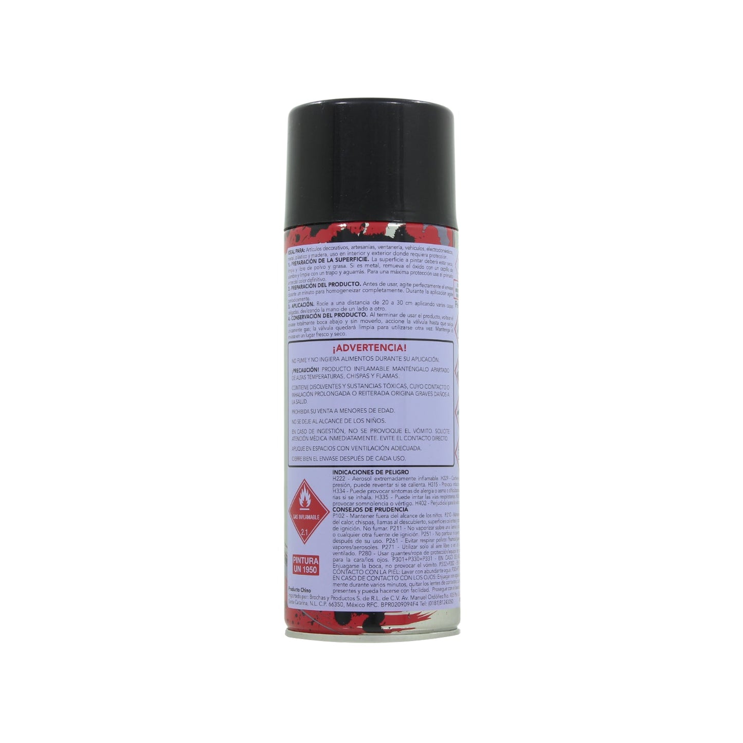 Pintura en aerosol negro mate 400ml para ferretería, ideal en metal y madera.
