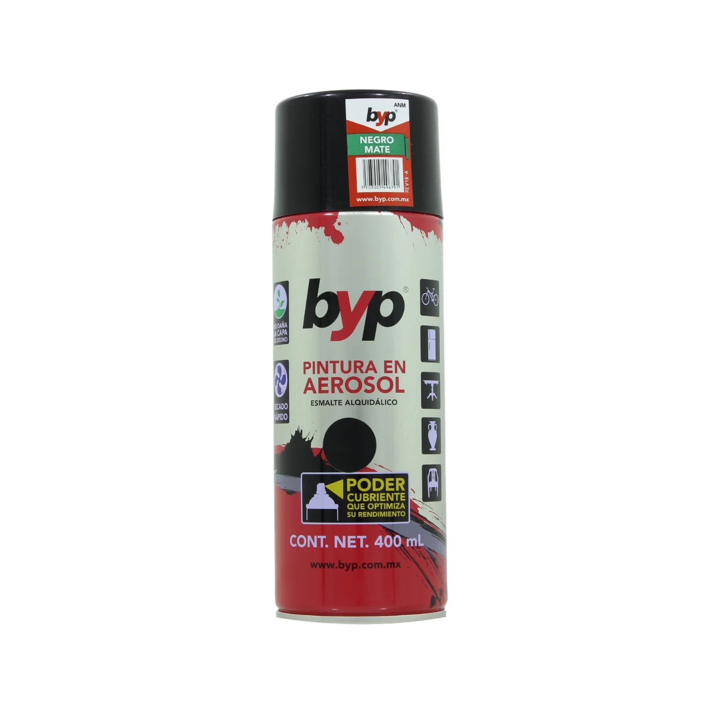 Pintura negro mate 400 ml Byp ANM
