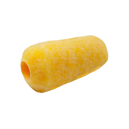 Rodillo de pintura amarillo, repuesto de felpa para aplicar uniformemente látex y esmaltes en paredes.