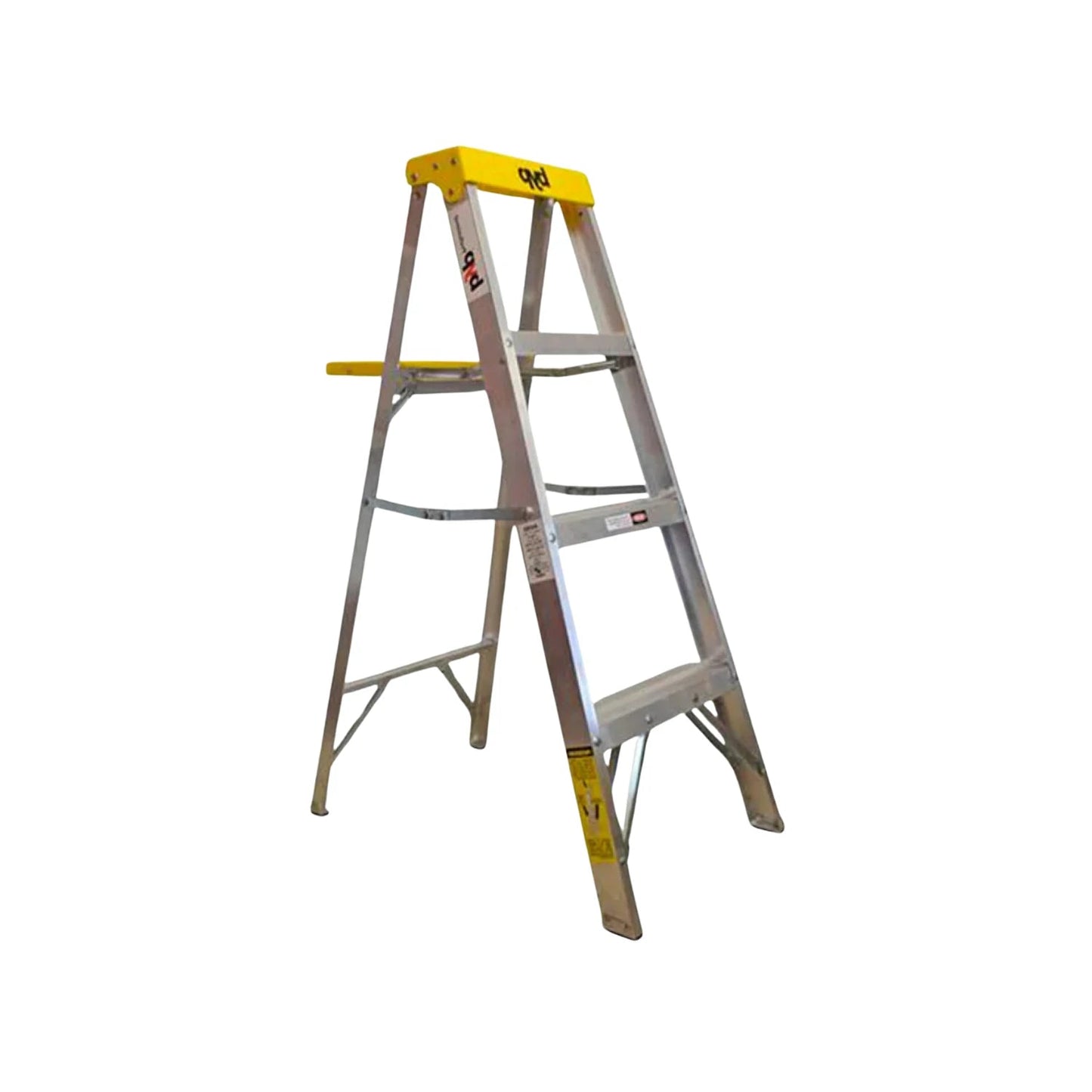 Escalera tijera aluminio tipo II, 3 peldaños, tapa amarilla, ligera