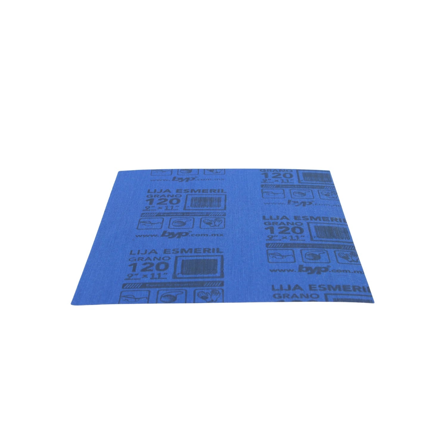 Lija de esmeril Byp azul, grano 120, de 9x11 pulgadas para lijado y acabado de superficies