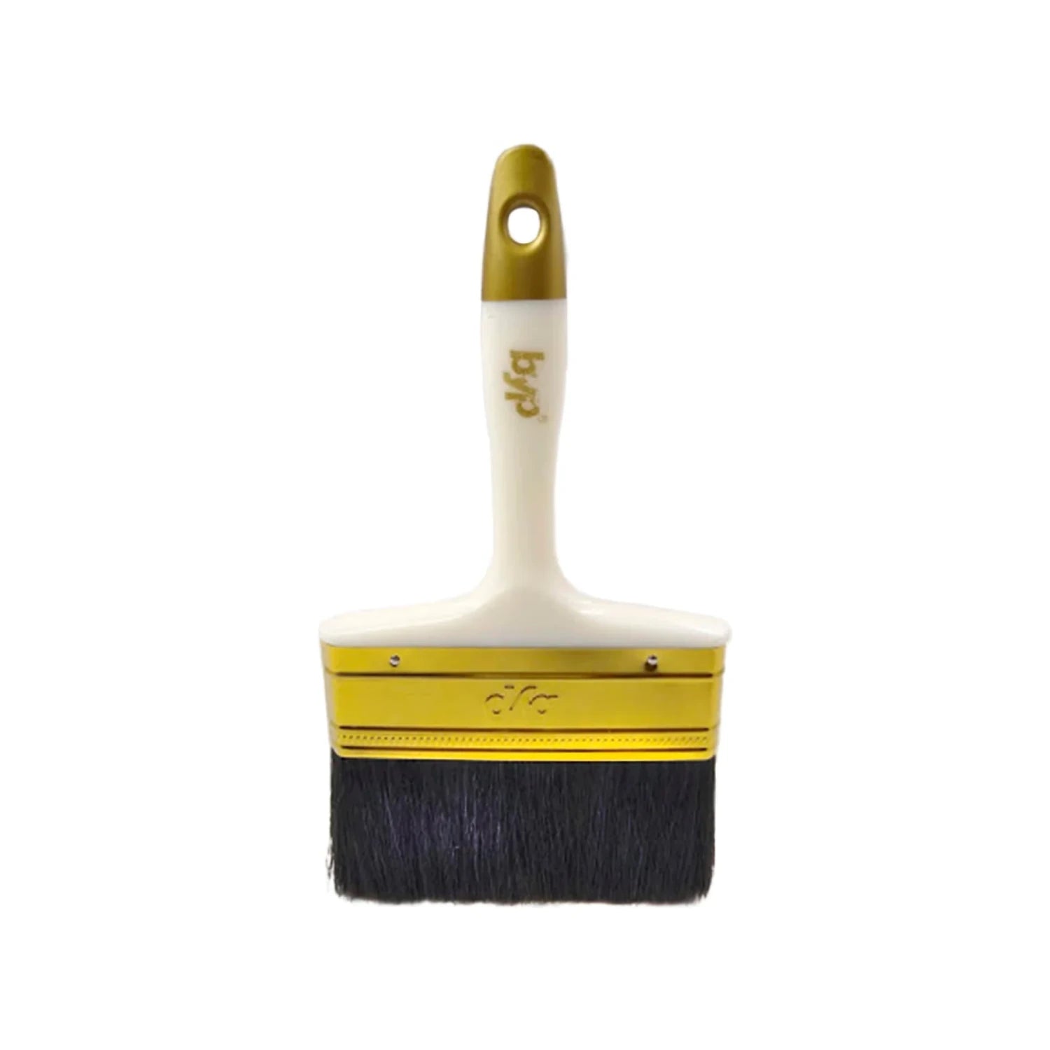 Brocha plana Byp premium de 5 pulgadas para pintura con mango blanco y ferrule dorado
