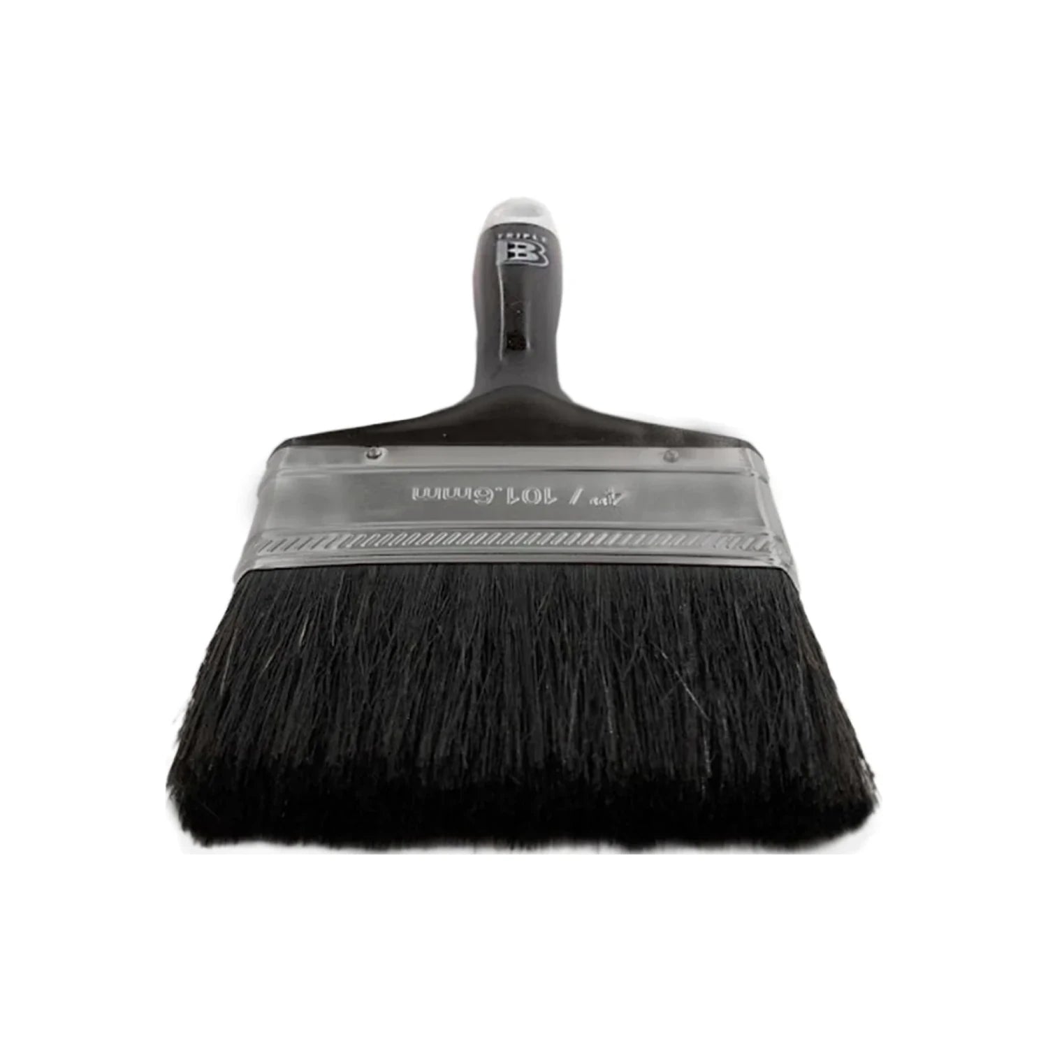 Brocha Triple B 4 pulgadas para pintura con cerdas negras y mango ergonómico.