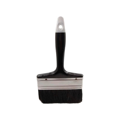 Brocha de pintura ancha 5" mango negro con orificio y cerdas oscuras