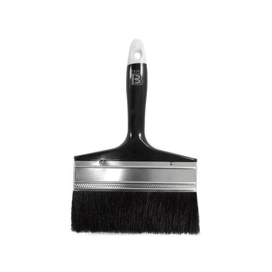 Brocha plana Triple B de 6 pulgadas con cerdas negras densas y mango ergonómico negro para pintura