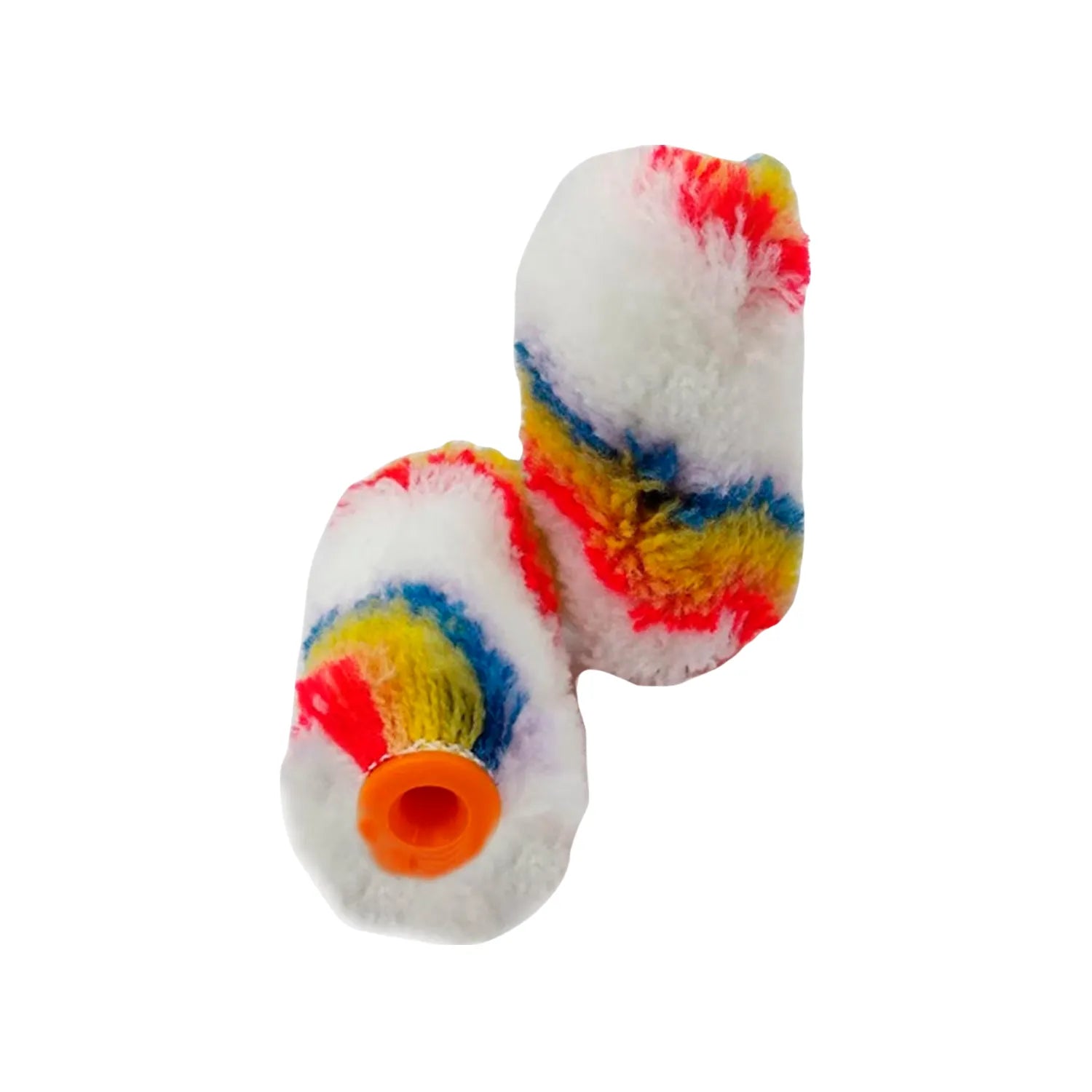 Repuesto para mini rodillo de pintura acrílico de 2 pulgadas, juego de 2 piezas, blanco con franjas rojas, azules y amarillas