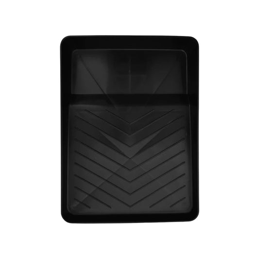 Bandeja de pintura negra de plástico con área de escurrido texturizada para rodillo