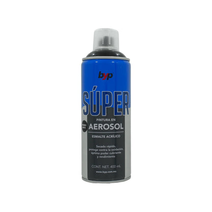 Pintura negro mate acrílico 400 ml Byp Súper ANMS00
