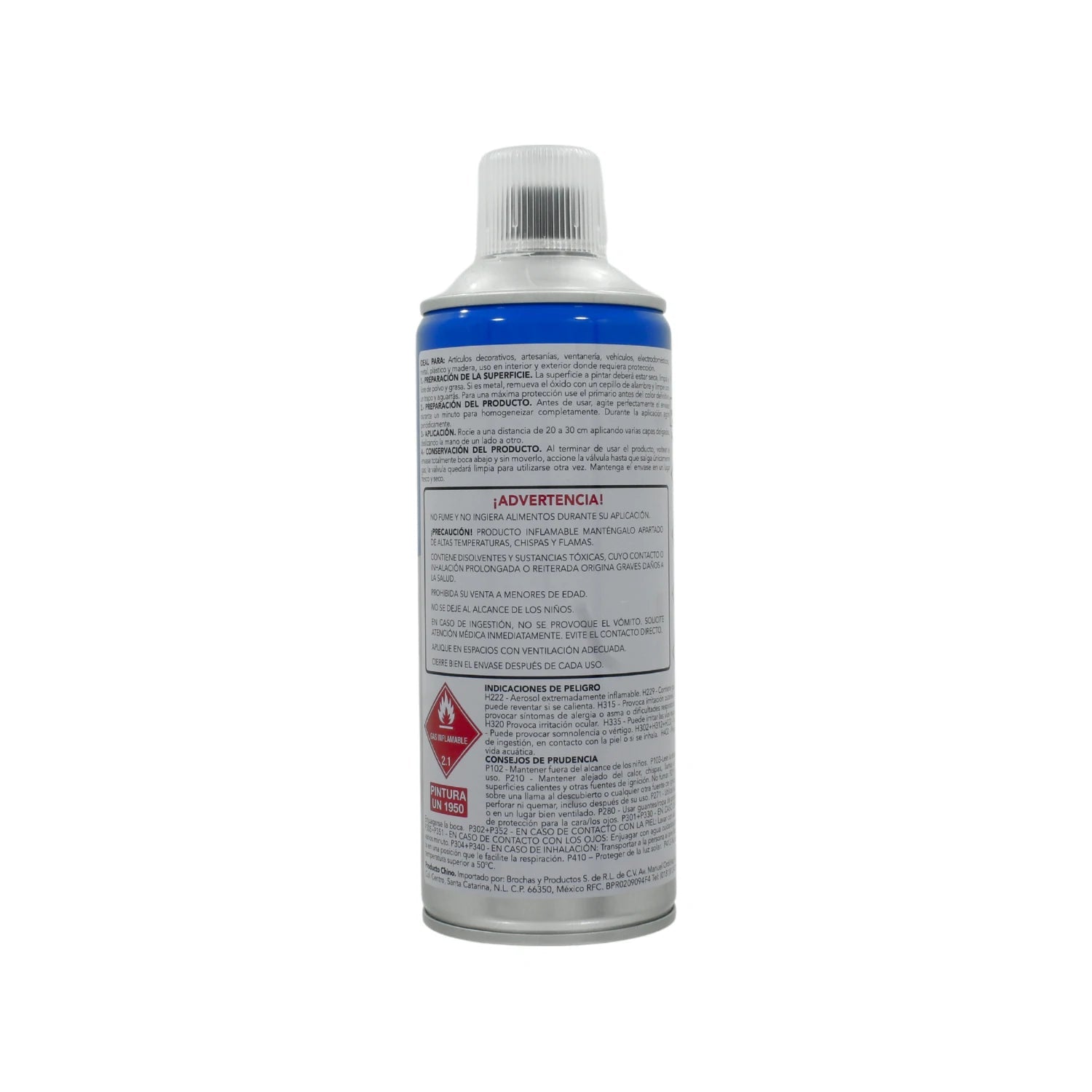 Pintura en aerosol laca acrílica 400 ml para acabados en madera, metal y plásticos