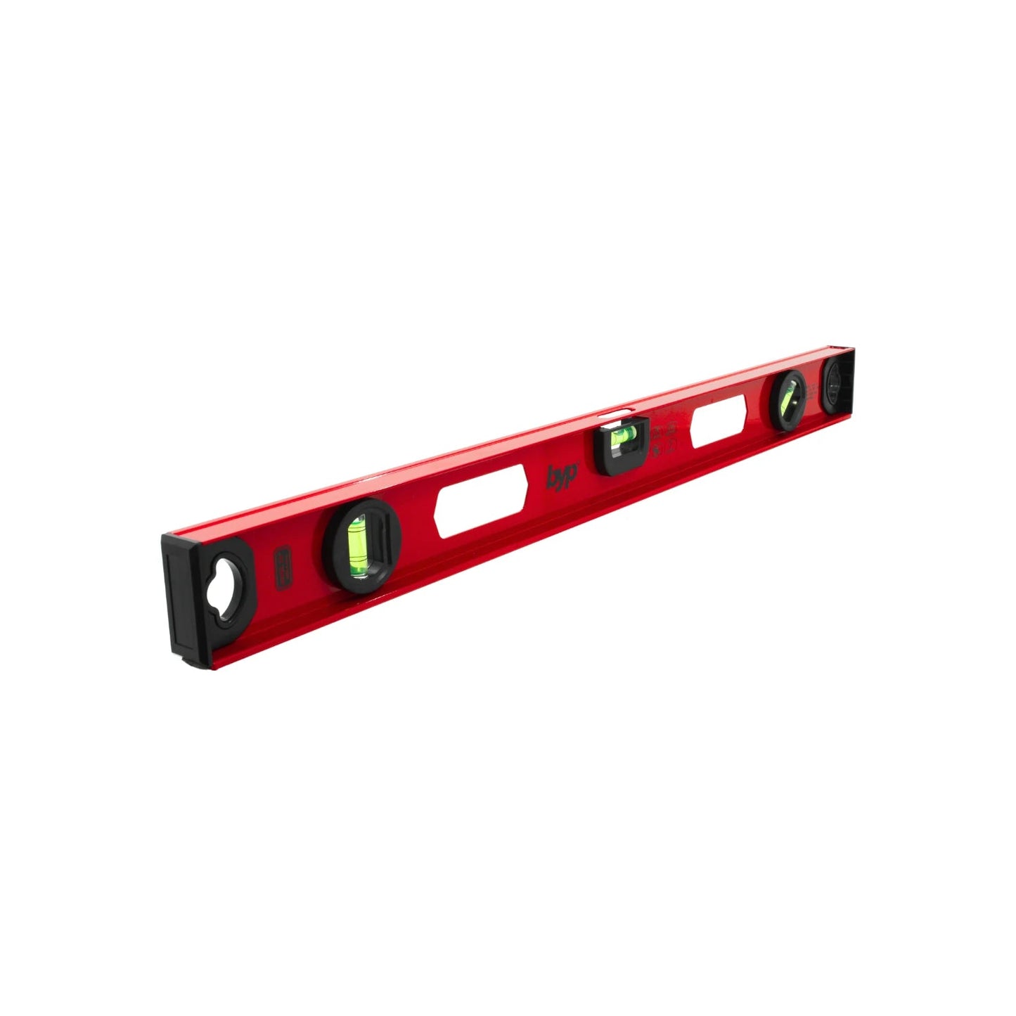 Nivel de burbuja Byp de aluminio rojo 24 pulgadas con viales de precisión para construcción