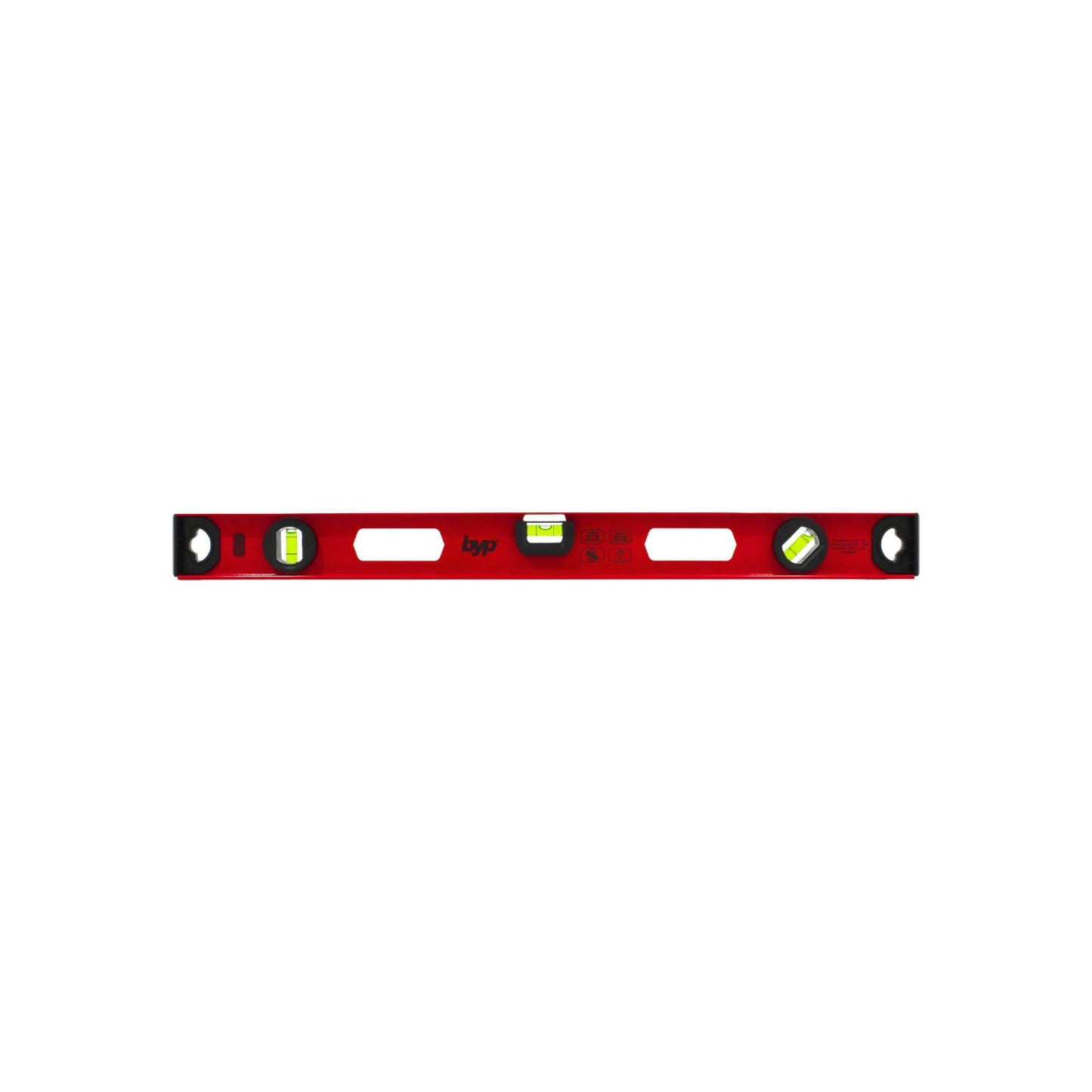 Nivel de burbuja BYP rojo de aluminio 24 pulgadas para medir horizontal, vertical y ángulo.