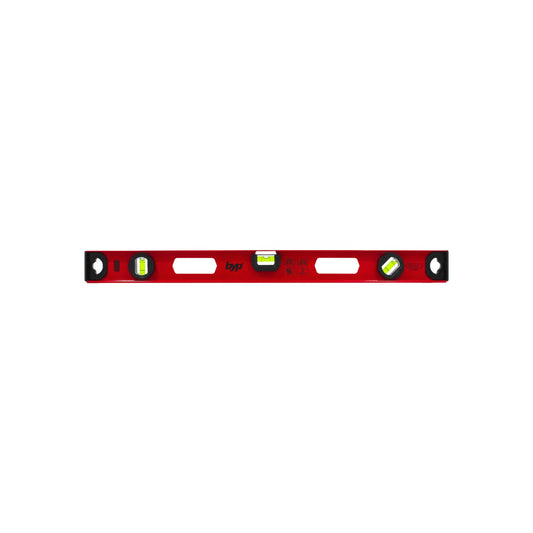 Nivel de burbuja BYP rojo de aluminio 24 pulgadas para medir horizontal, vertical y ángulo.