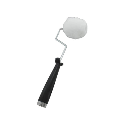 Rodillo de pintura corto 3.75" uso general con funda blanca y mango negro