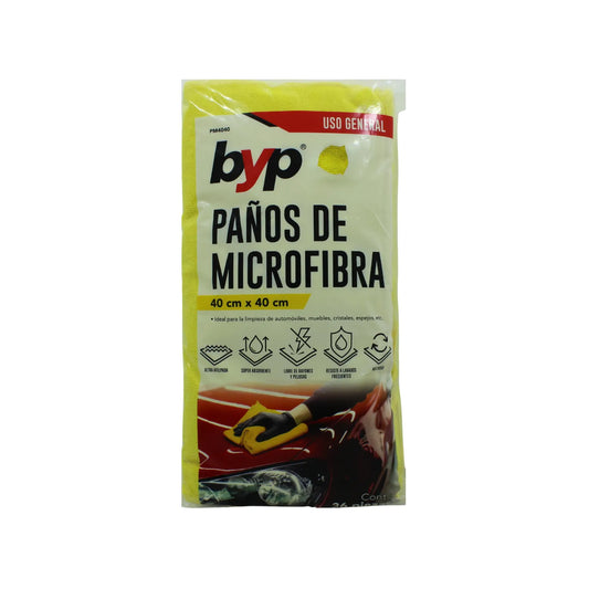 Paños de microfibra Byp amarillos 40x40cm, 36 piezas, para limpieza automotriz y hogar, ultra absorbentes