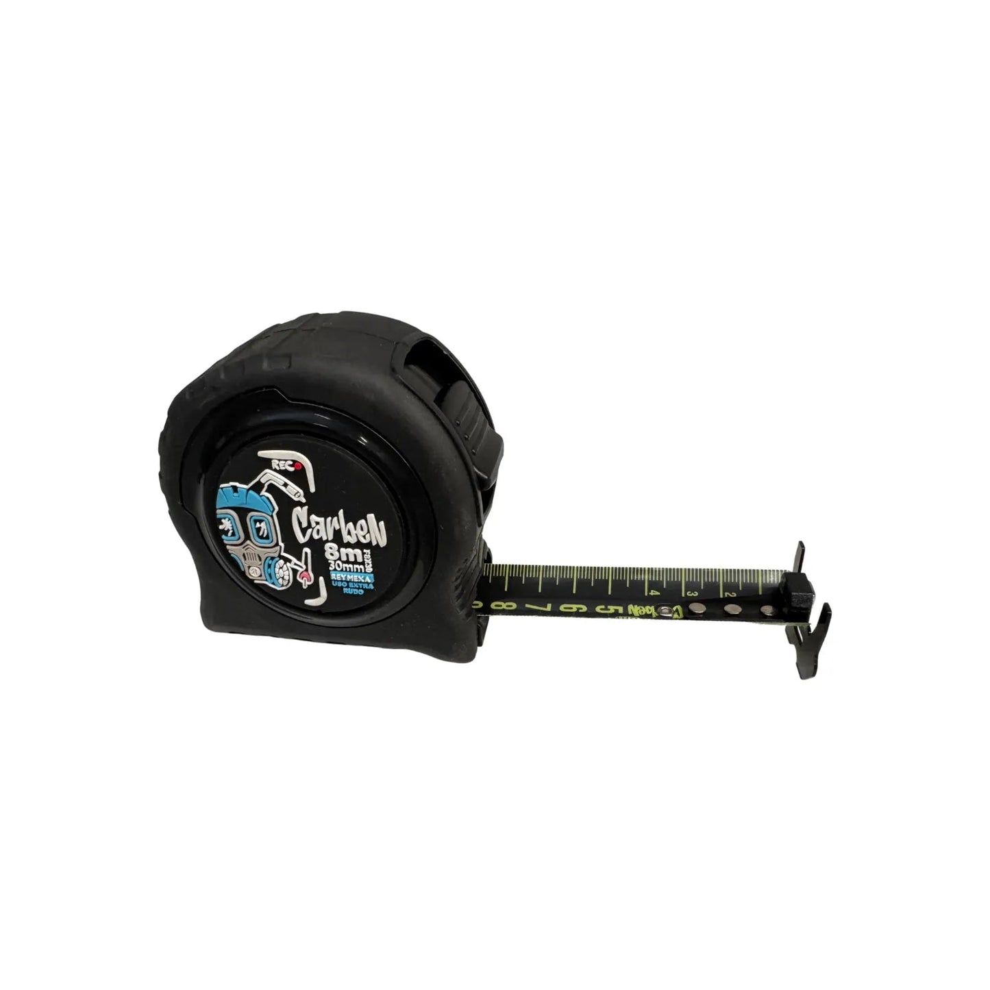 Flexómetro Carben negro 8m, cinta de 30mm, uso rudo profesional