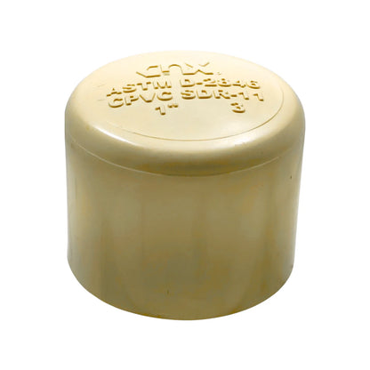 Tapón CPVC 1 pulgada CNX beige. SDR-11 ASTM D-2846 para fontanería.