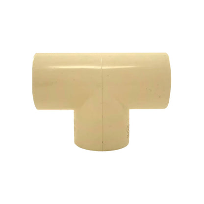 Tee CPVC 1/2 pulgada para conexiones de tuberías de plomería, color crema