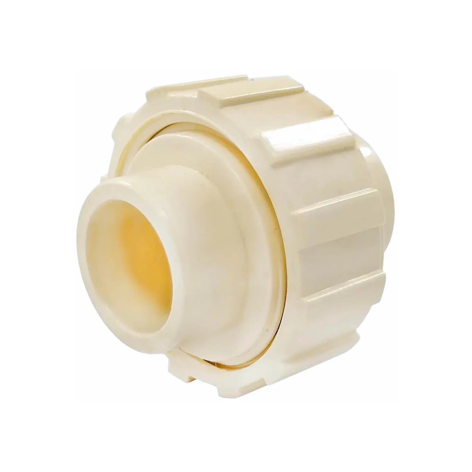 Tuerca unión CPVC 3/4 pulgada (19 mm) para conectar y desconectar tuberías, color crema
