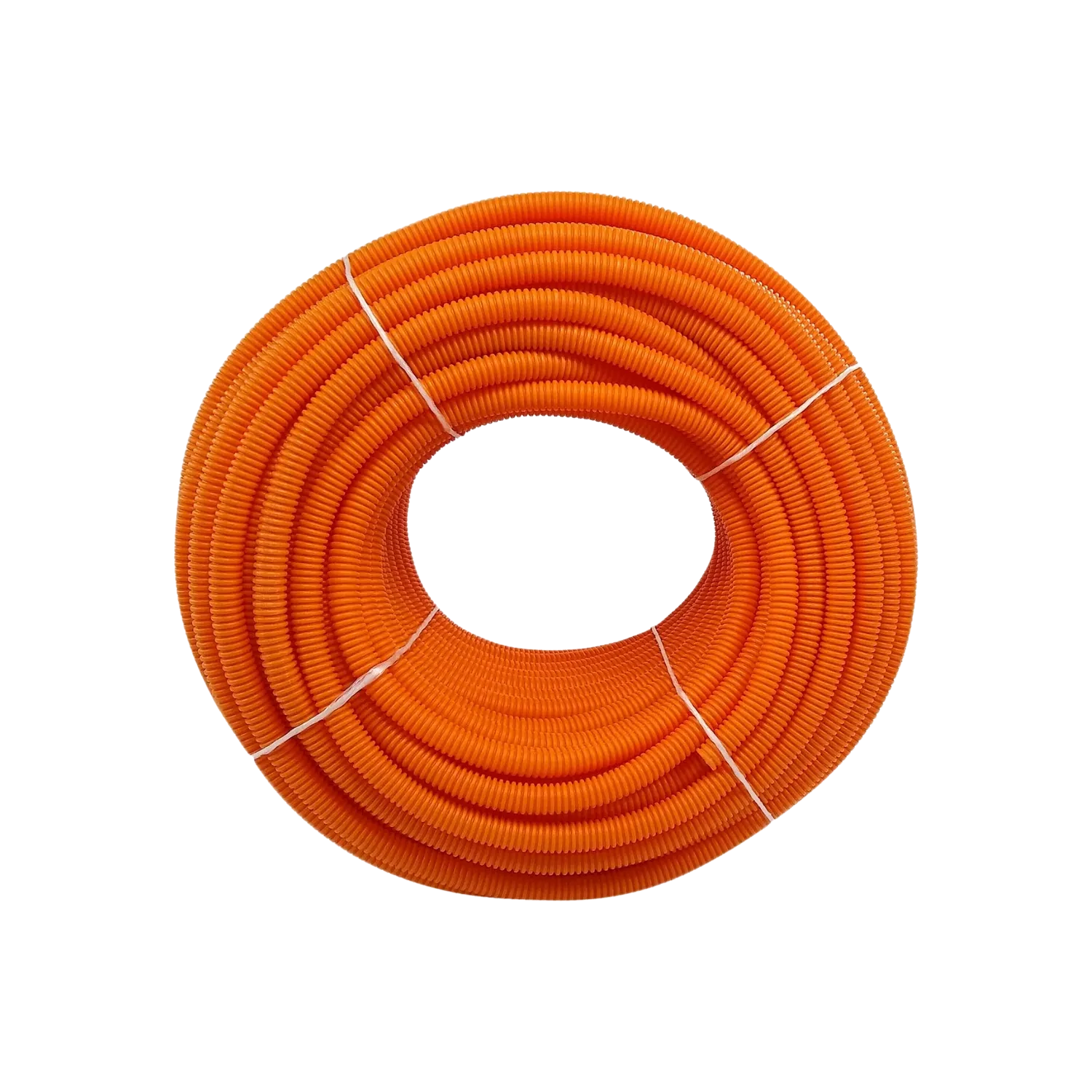 Poliducto flexible corrugado naranja 1/2 pulgada, rollo para protección de cables eléctricos e instalaciones.