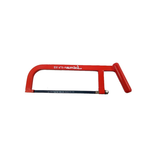 Arco de segueta Jolmar rojo 1/4"x1" con hoja HSS Bi-Metal para corte de metal