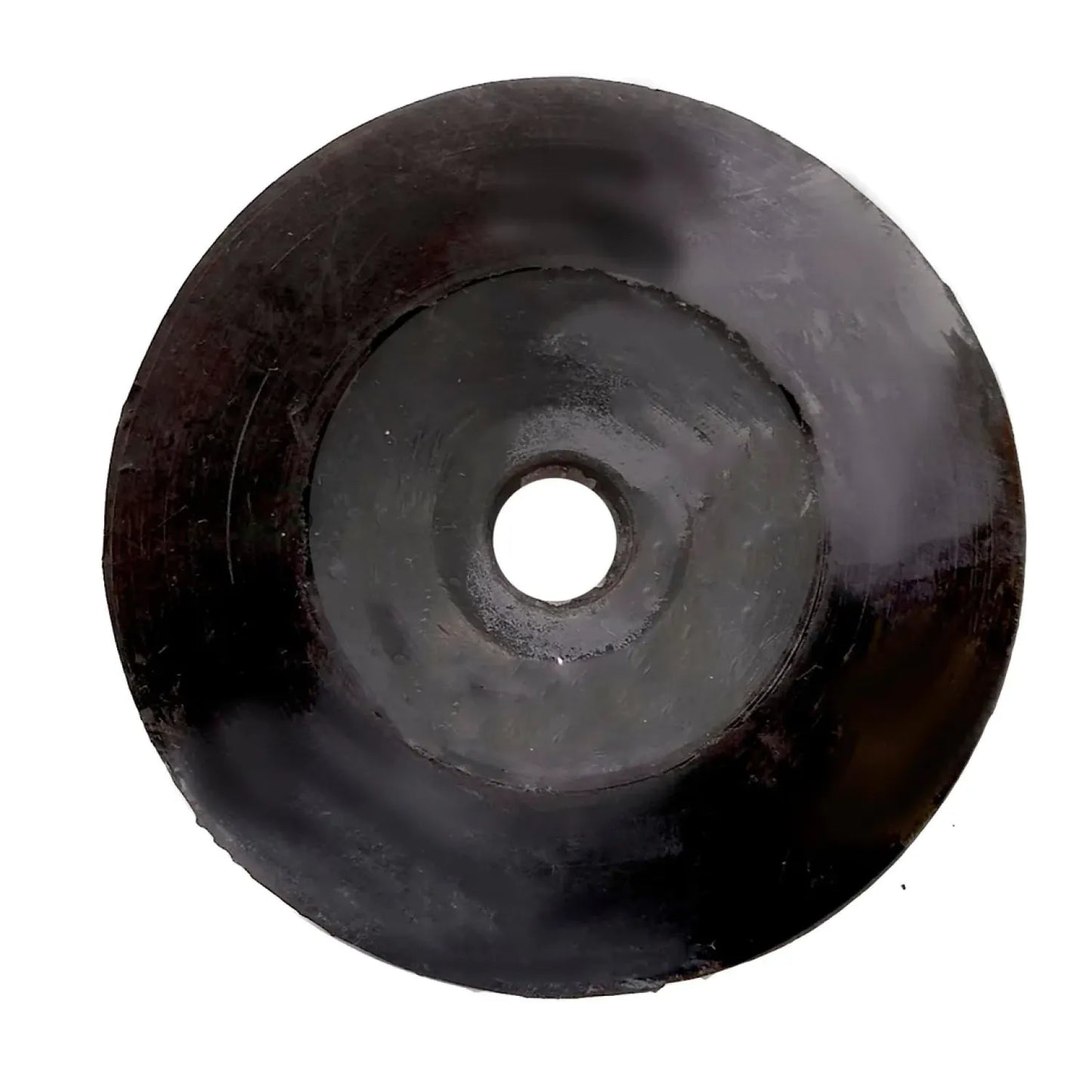 Disco de goma negro antivibración con orificio central para montaje