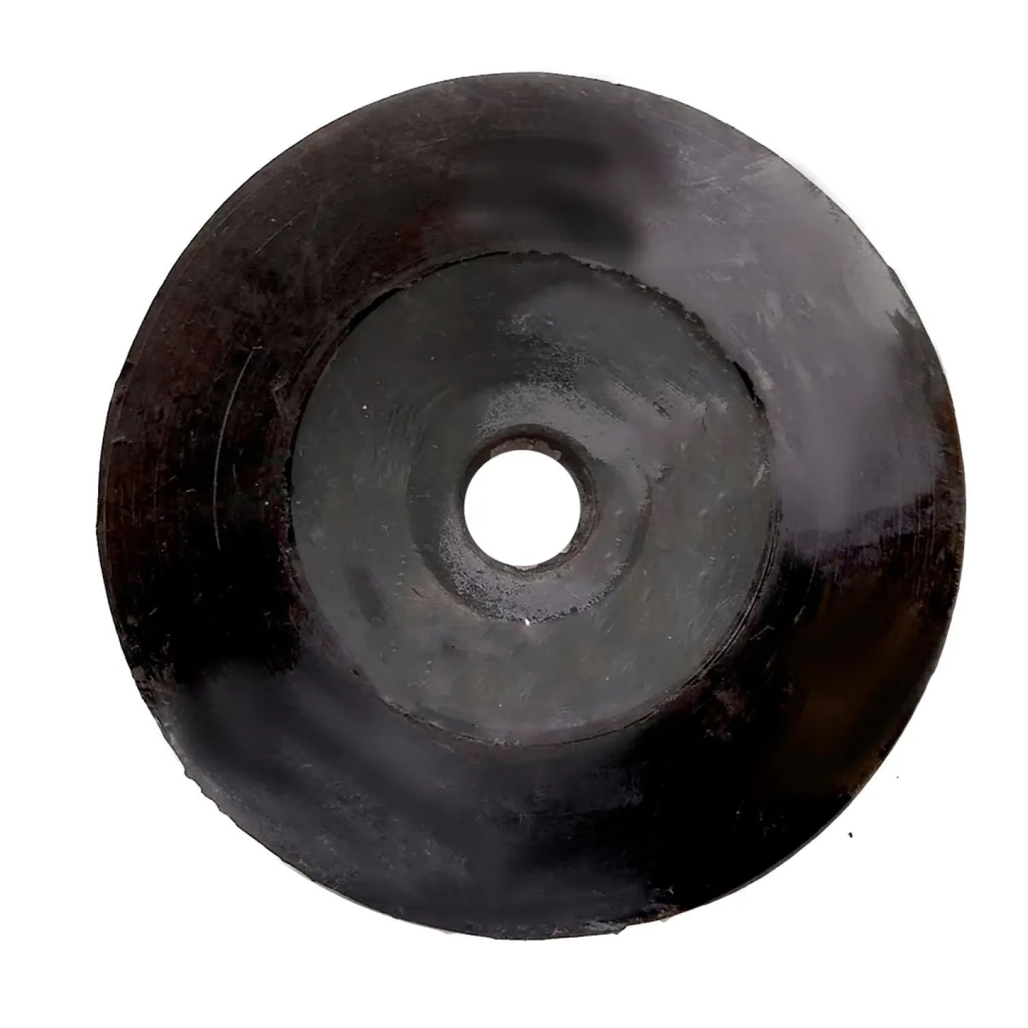 Disco de goma negro antivibración con orificio central para montaje