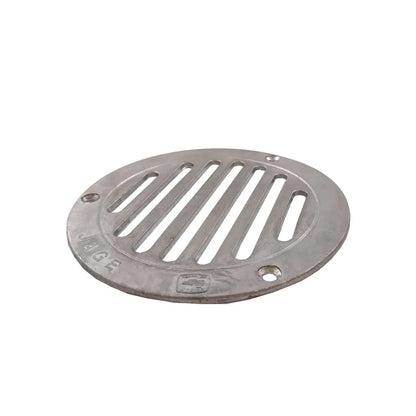 Rejilla de drenaje circular de aluminio fundido Jage con ranuras para desagüe y perforaciones para montaje con tornillos