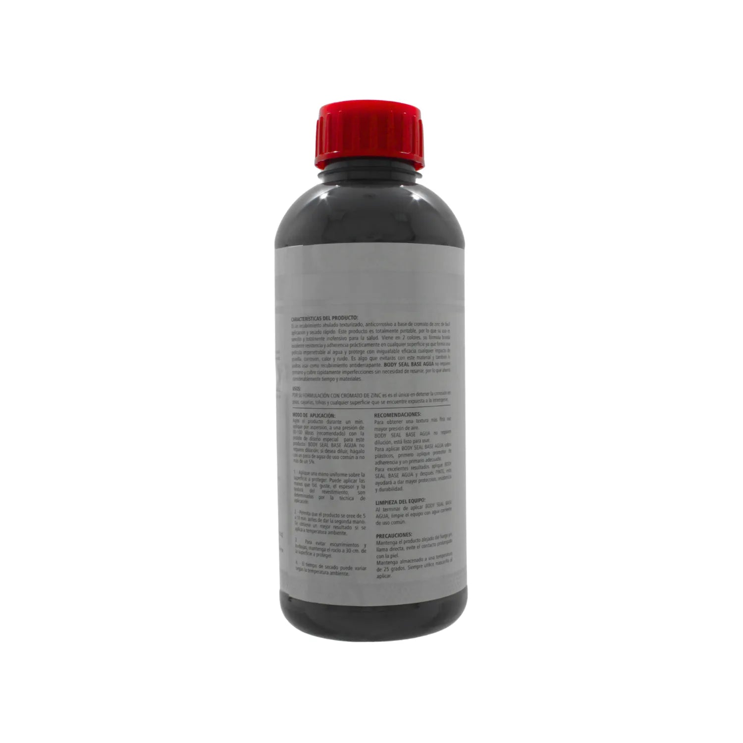 Botella de sellador anticorrosivo BODY SEAL BASE AGUA gris oscuro, ideal para protección de carrocerías