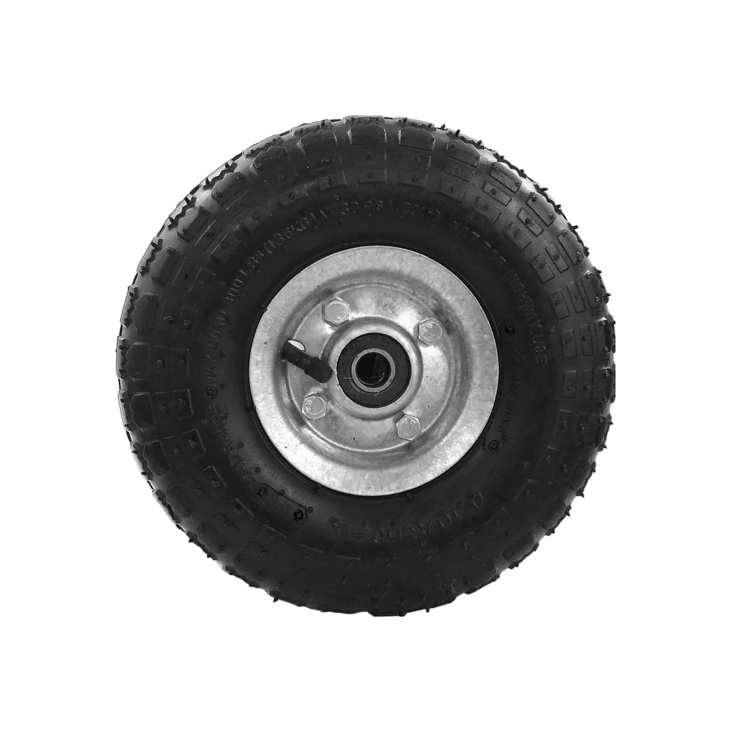 Llanta neumática negra 4.10/3.50-4 para diablo o carretilla de carga, capacidad 136 kg.