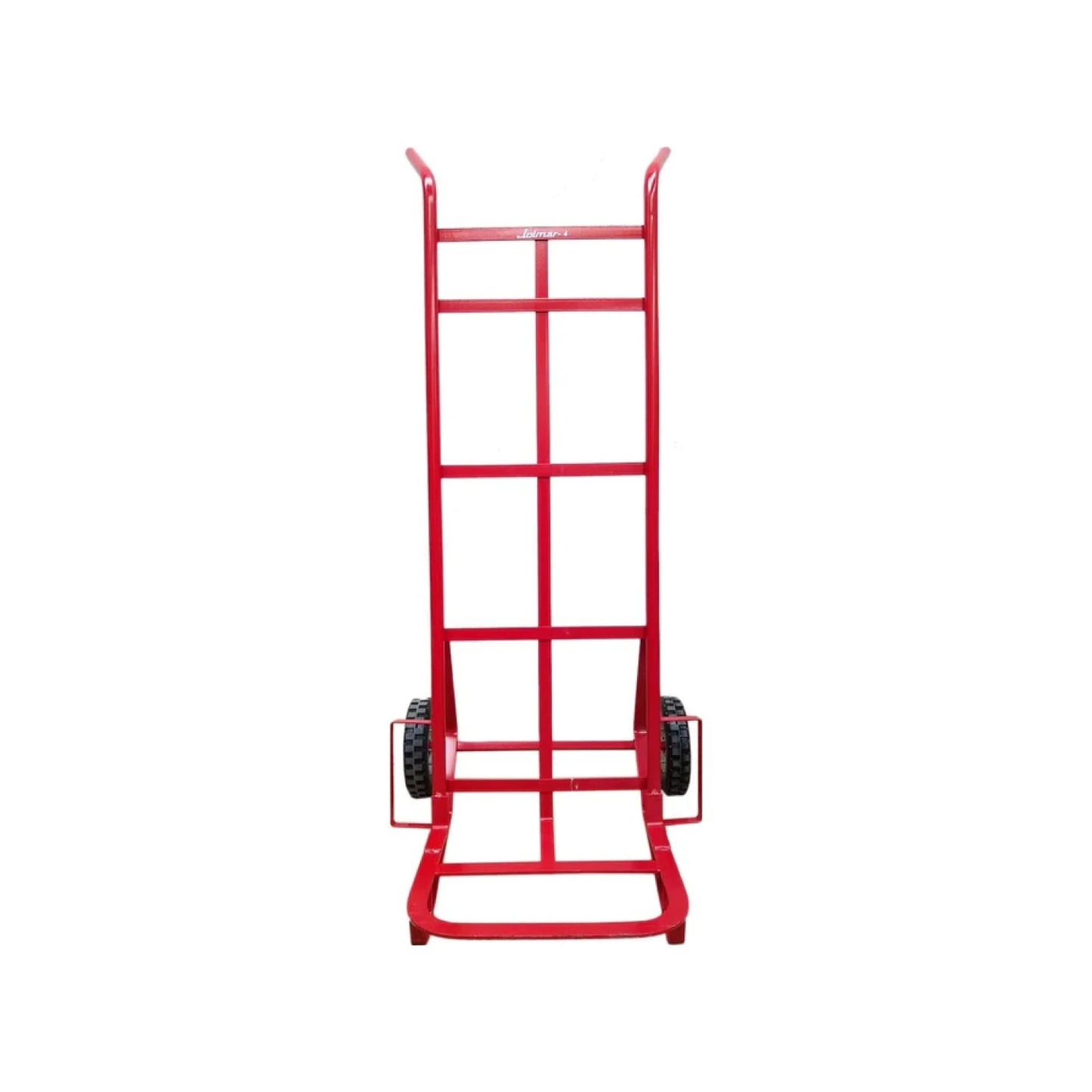 Diablo de carga Jolmar rojo, carrito de mano industrial con ruedas, para transporte de objetos pesados en almacén