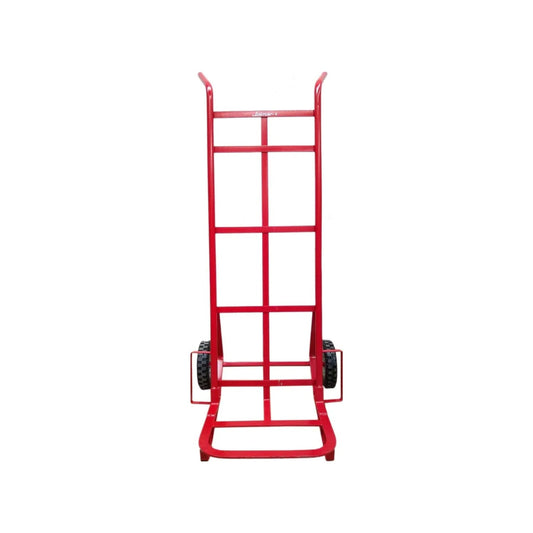 Diablo de carga Jolmar rojo, carrito de mano industrial con ruedas, para transporte de objetos pesados en almacén