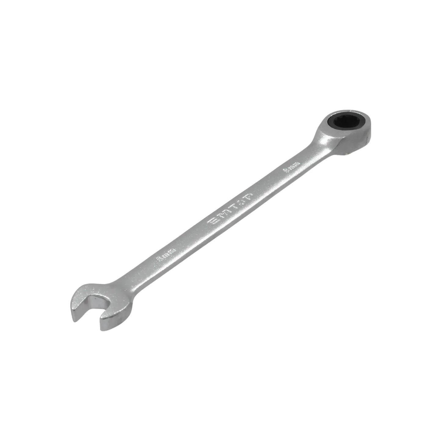 Llave combinada EMTDP 8mm cromada, boca fija y extremo de carraca para aprietes rápidos