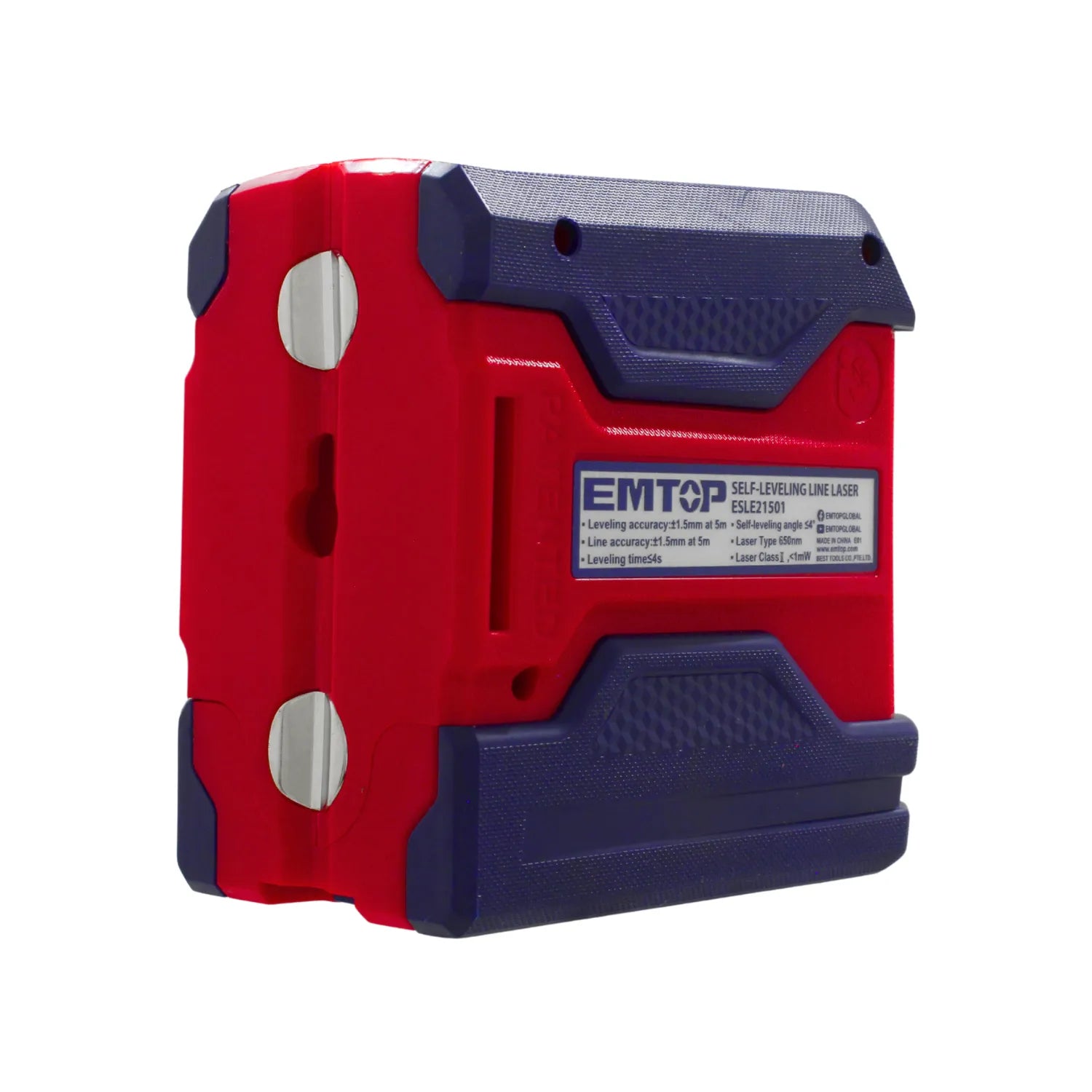 Nivel láser de línea autonivelante EMTOP ESLE21501 rojo y azul, herramienta robusta para medición precisa
