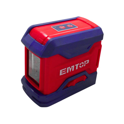 Nivel láser autonivelante de líneas cruzadas EMTOP rojo y azul, herramienta de medición precisa para construcción.