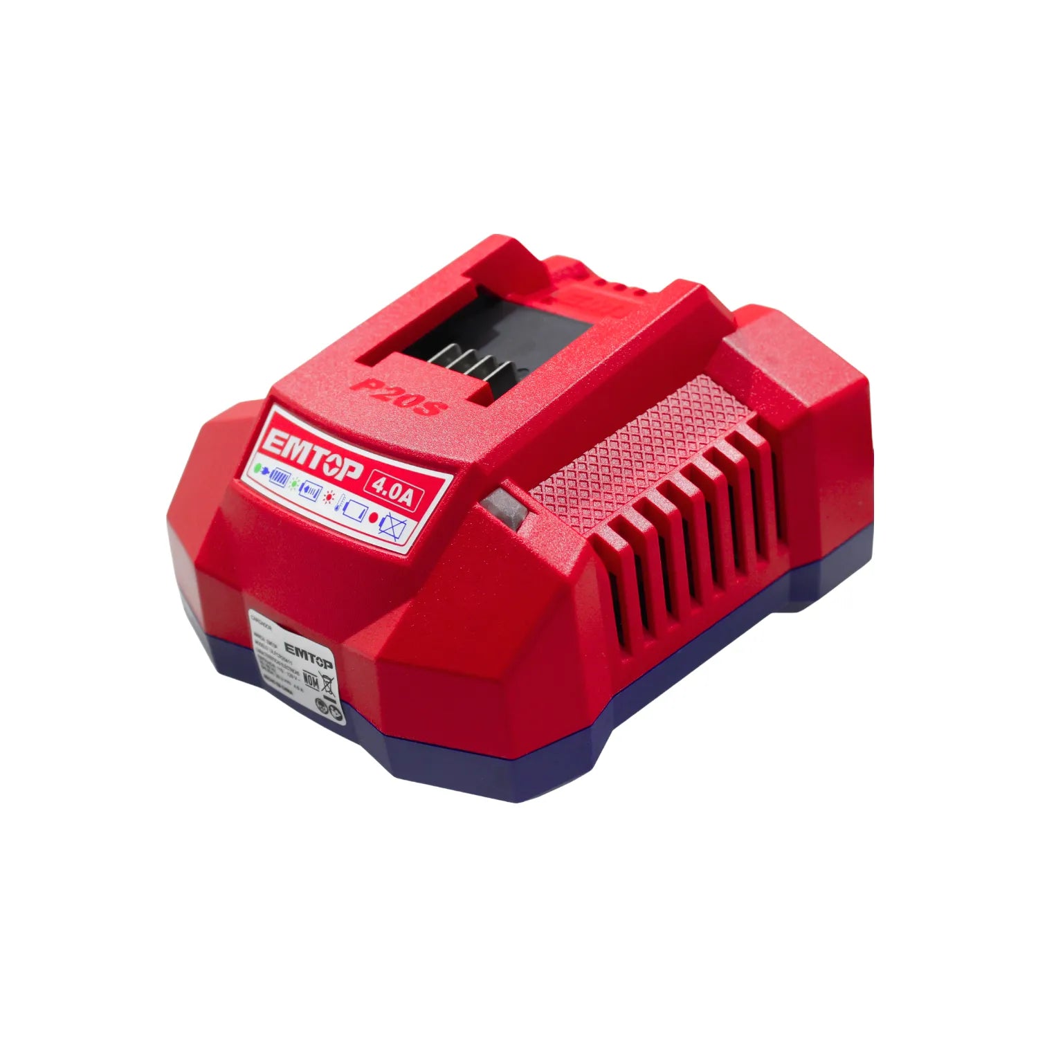 Cargador rápido de batería EMTOP P20S 4.0A rojo para herramientas eléctricas inalámbricas de ferretería