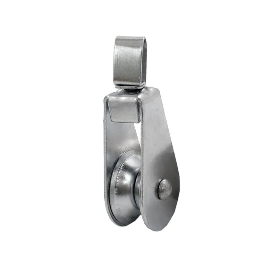Garrucha de metal galvanizado, polea simple para tendedero o uso general.