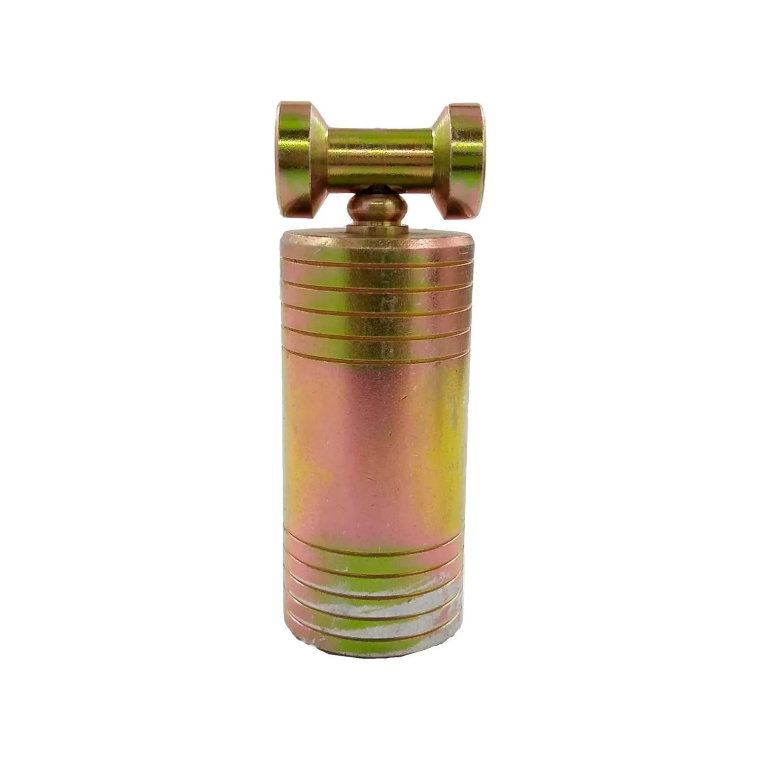 Plomada de acero larga con cabeza giratoria, herramienta de medición para nivelación en construcción, acabado dorado.