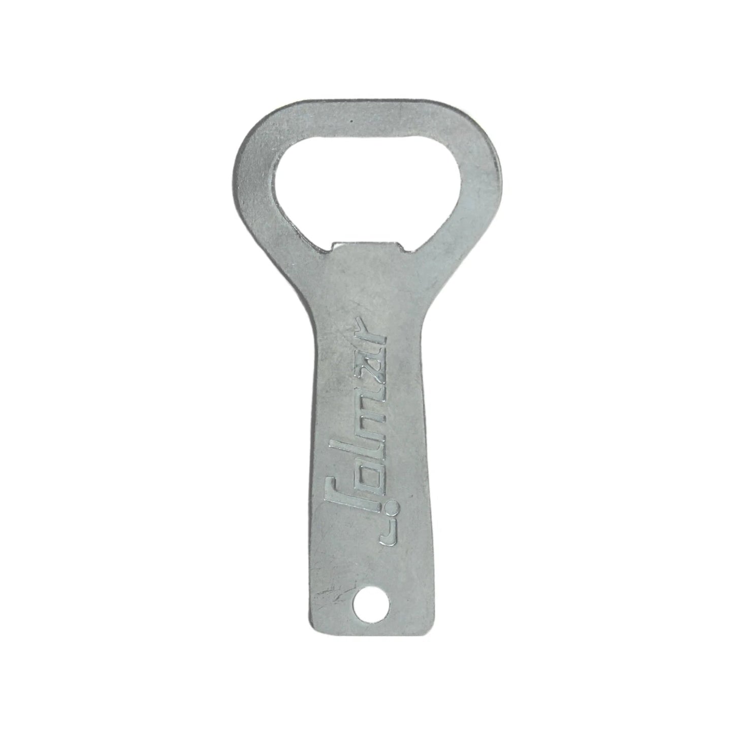 Destapador plano galvanizado Jolmar, abridor de botellas de metal gris para chapas