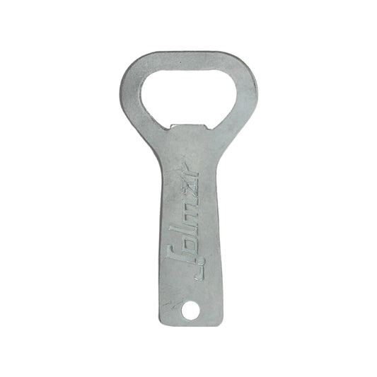 Destapador plano galvanizado Jolmar, abridor de botellas de metal gris para chapas
