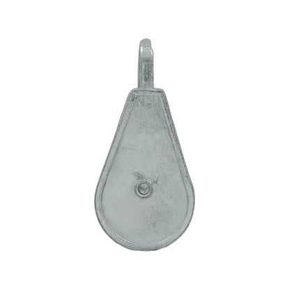 Garrucha metálica plateada con gancho, polea simple para tendedero de ropa