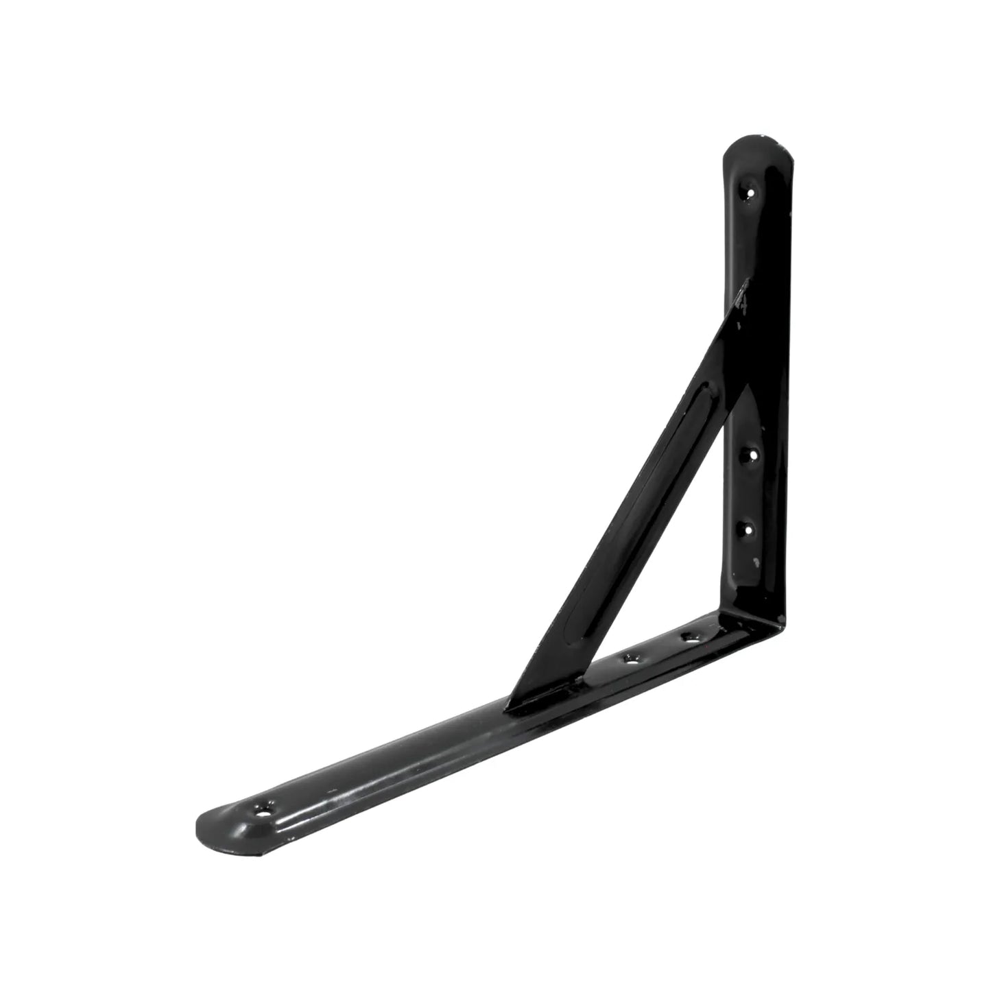 Mensula charolada negra #4, escuadra reforzada para soporte de estantes y repisas