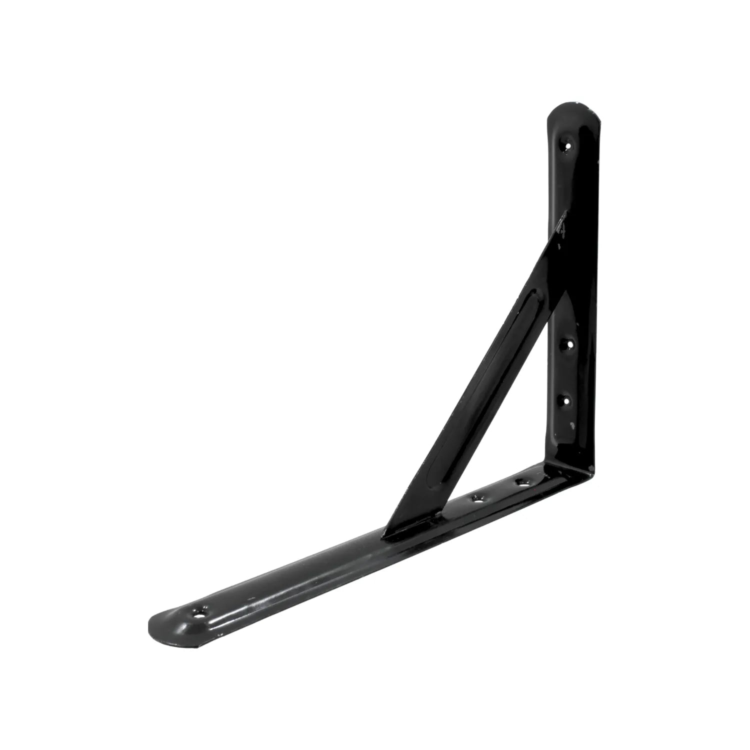 Mensula charolada negra #4, escuadra reforzada para soporte de estantes y repisas