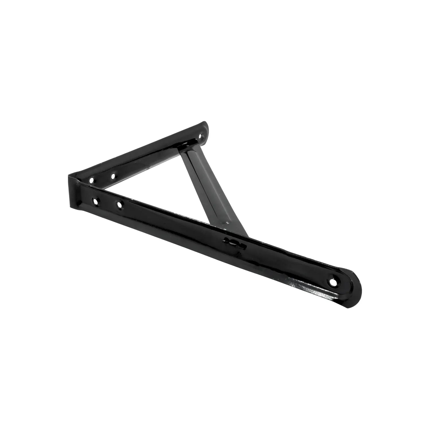 Ménsula charolada negra para estantes, soporte de metal resistente con orificios de fijación