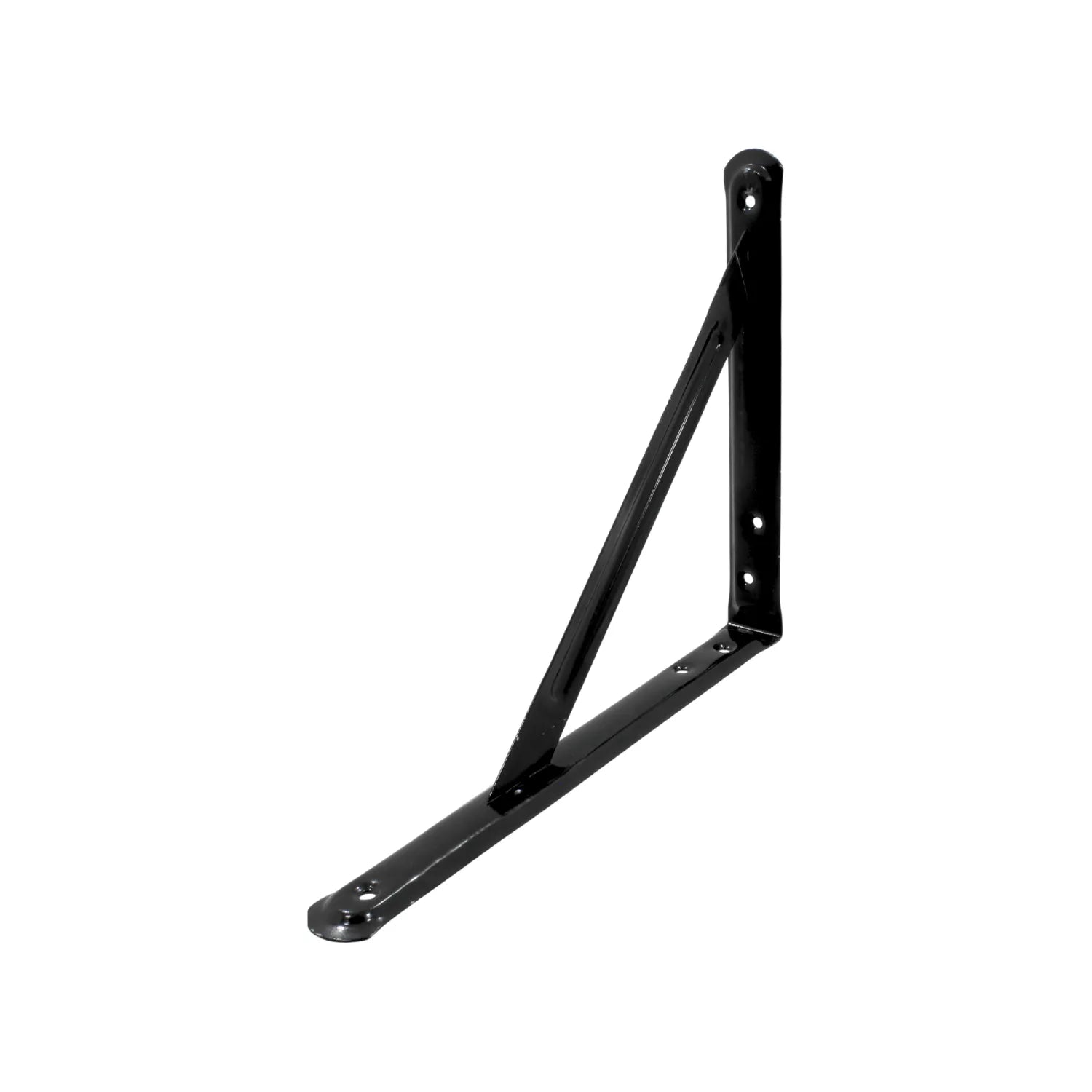Ménsula de estante triangular negra charolada, soporte de metal resistente para repisas de pared