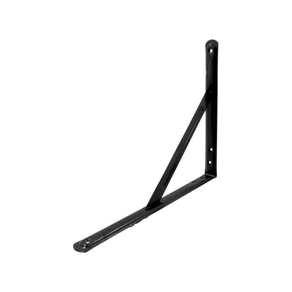 Ménsula de estante negra metálica, soporte angular #6 para repisas de pared