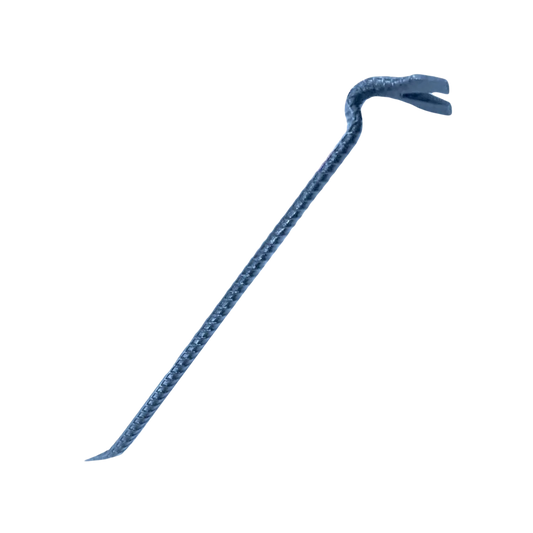 Barreta de uña de acero azul, barra de palanca robusta con extractor de clavos y extremo de horquilla para demolición
