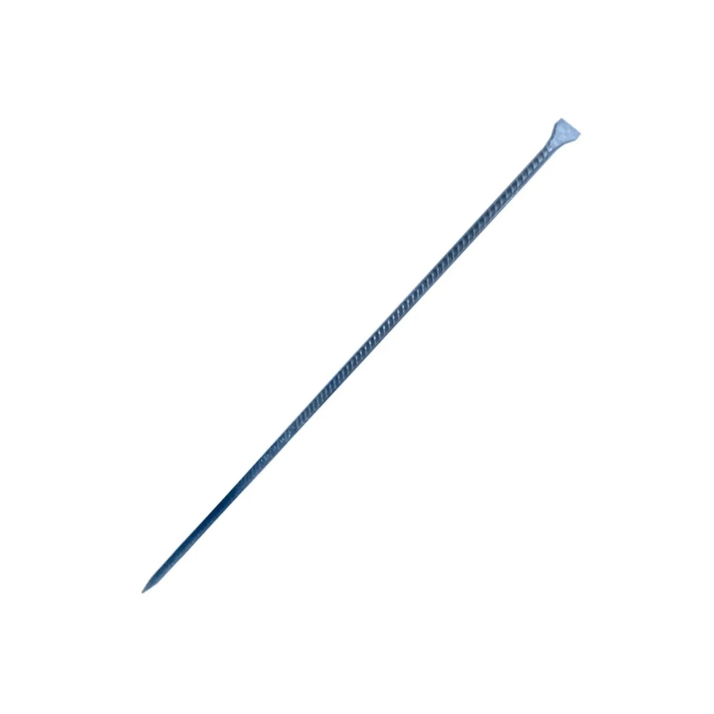 Barreta de varilla de acero 1.75m, cuerpo estriado azul oscuro, con punta afilada y extremo de cincel.